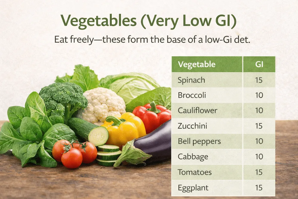  Vegetables (Very Low GI)