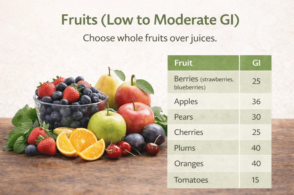  Fruits (Low to Moderate GI)