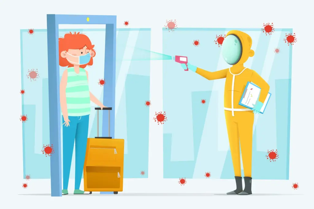 Staying Healthy During Cold & Flu Season: What Actually Works? illustration of man disinfecting a women