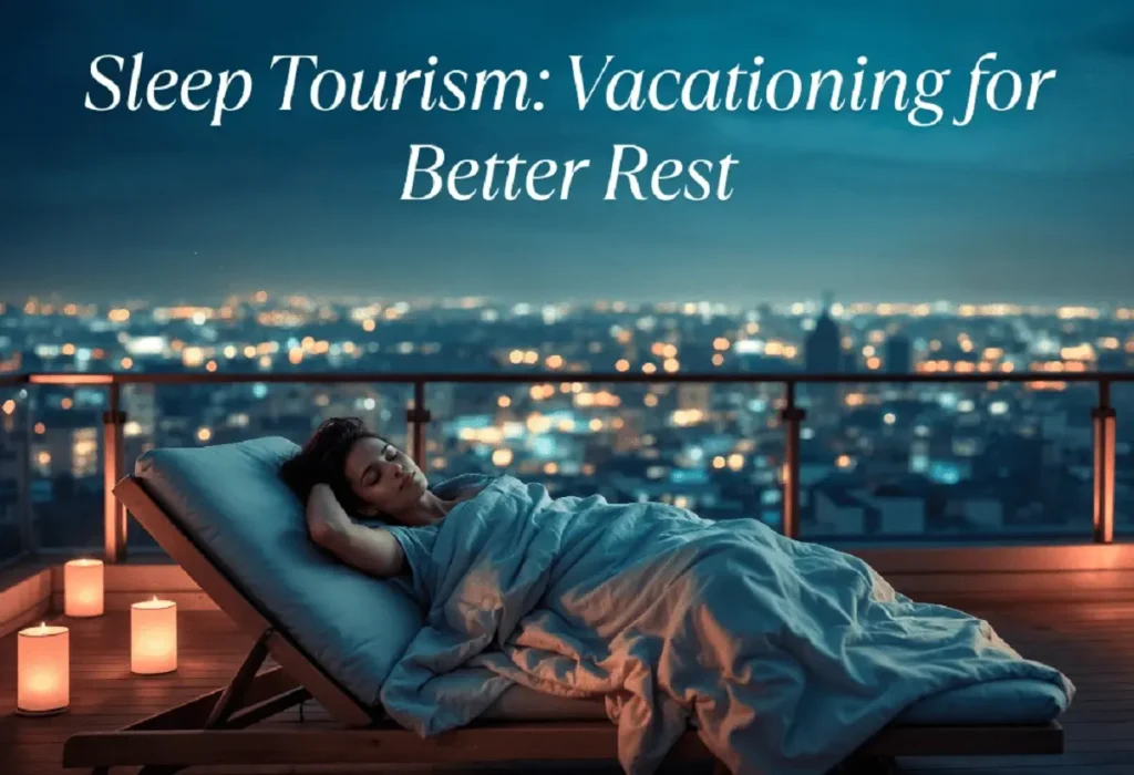 “Peaceful sleep retreat resort promoting rest and relaxation through sleep tourism”