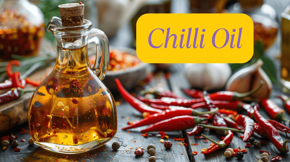 Easy Homemade Presents – Homemade Food Gifts Chilli oil and red Chilli on a table top