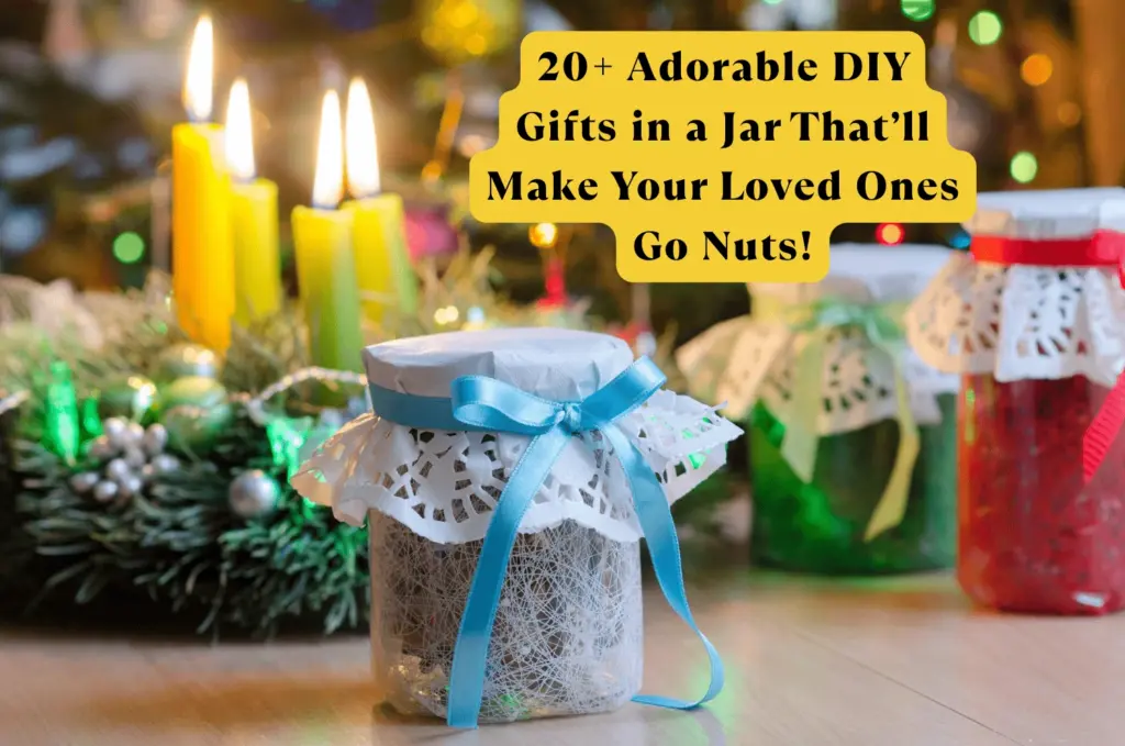 20+ Adorable DIY Gifts in a Jar That’ll Make Your Loved Ones Go Nuts! Colorful collection of DIY gifts in mason jars with ribbons, tags, and handmade decorations