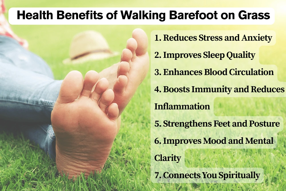 barefoot on grass  Health Benefits of Walking Barefoot on Grass
