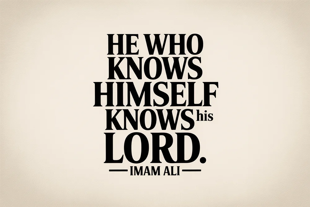  “He who knows himself knows his Lord.”