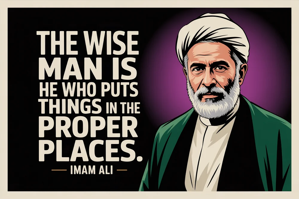  “The wise man is he who puts things in their proper places.”