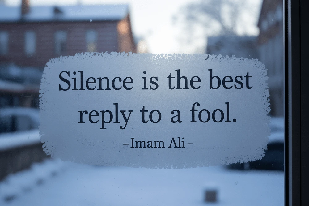 Silence is the best reply to a fool.