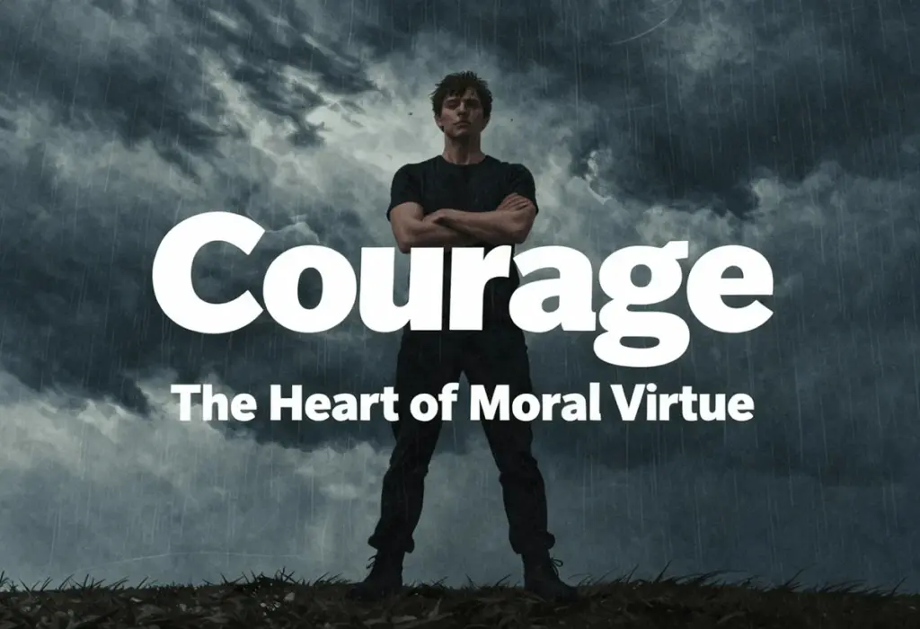illustration of a person courage the heart of moral virtue