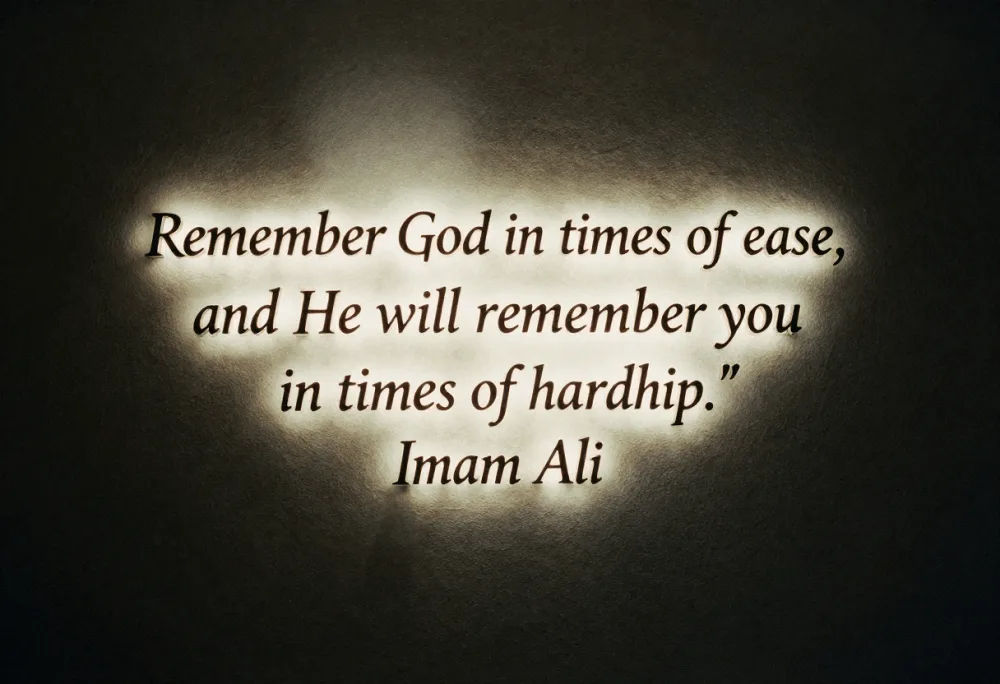 “Remember God in times of ease, and He will remember you in times of hardship.”