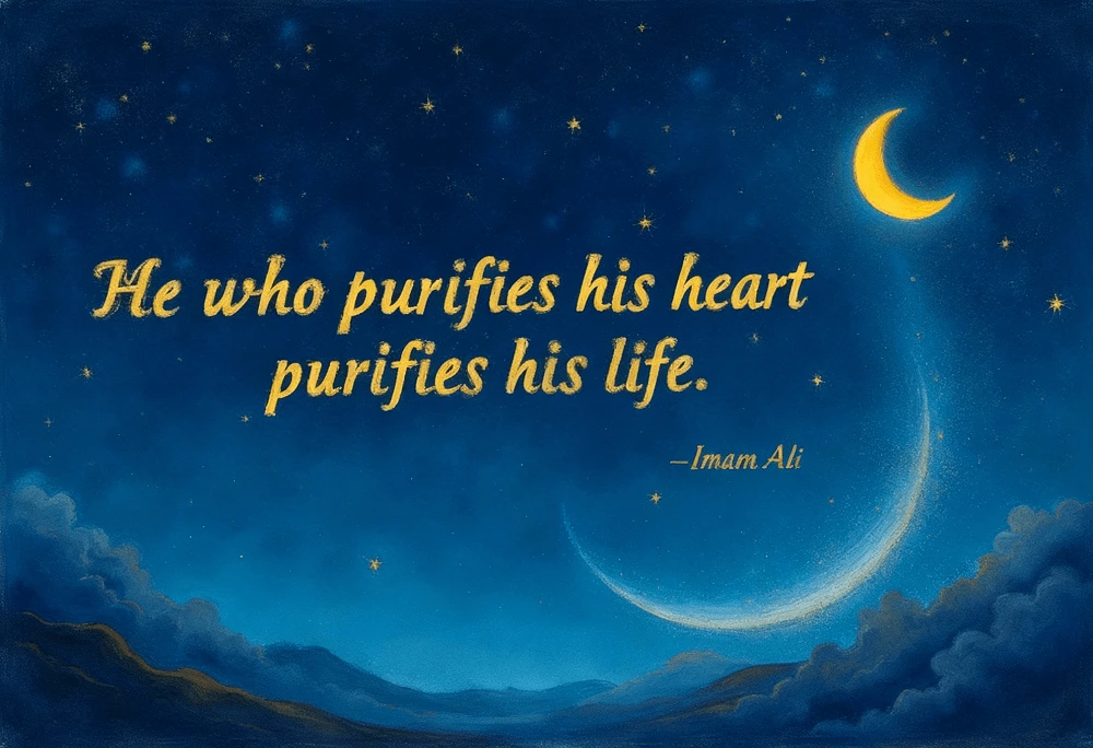 “He who purifies his heart purifies his life.”
